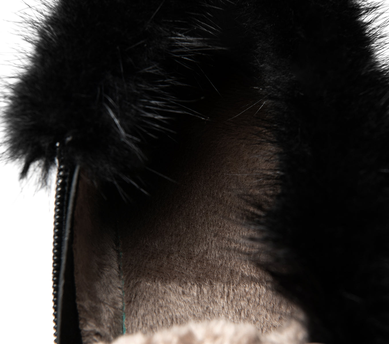 Nine Seven Women's Handmade Genuine Leather High Spool Heel Side Zip Up Floral Pattern and Fur Design Oxford Pumps