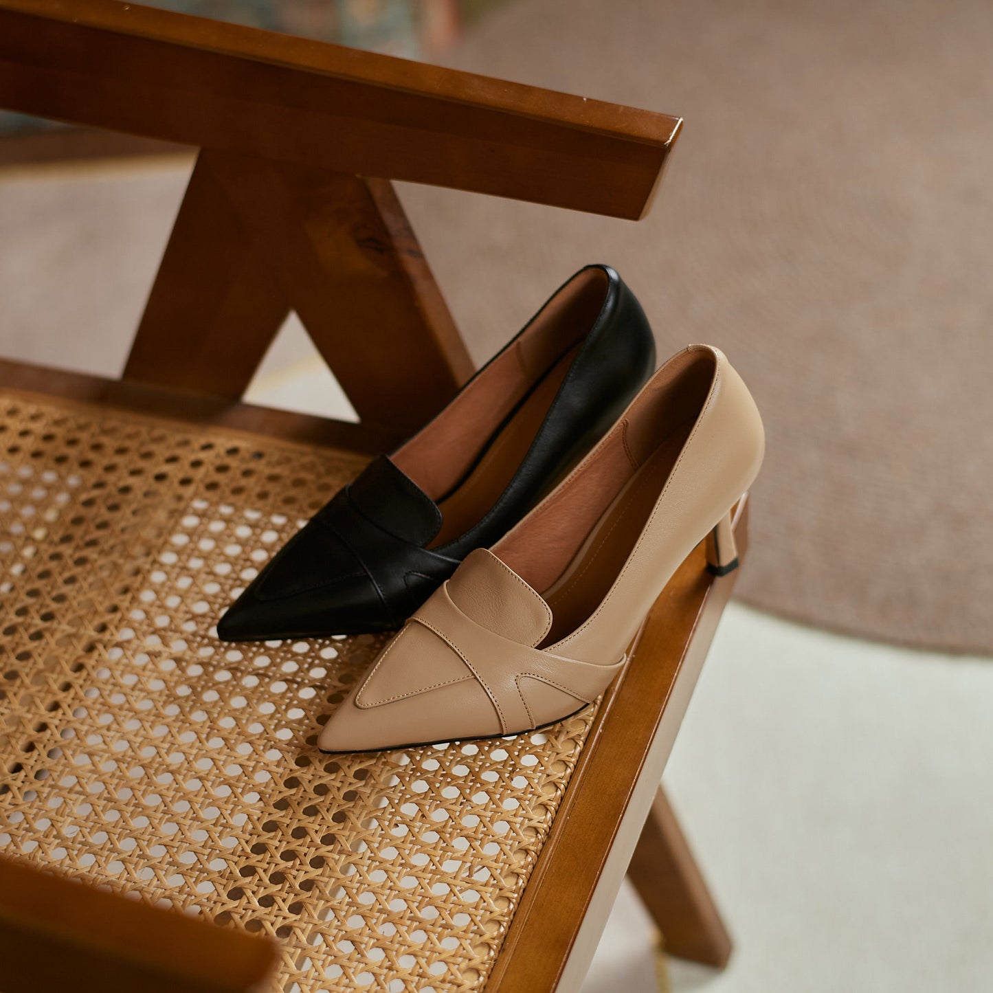 Nine Seven Women's Genuine Leather Handmade Pointed Toe Stiletto Heels Stylish Pumps Shoes