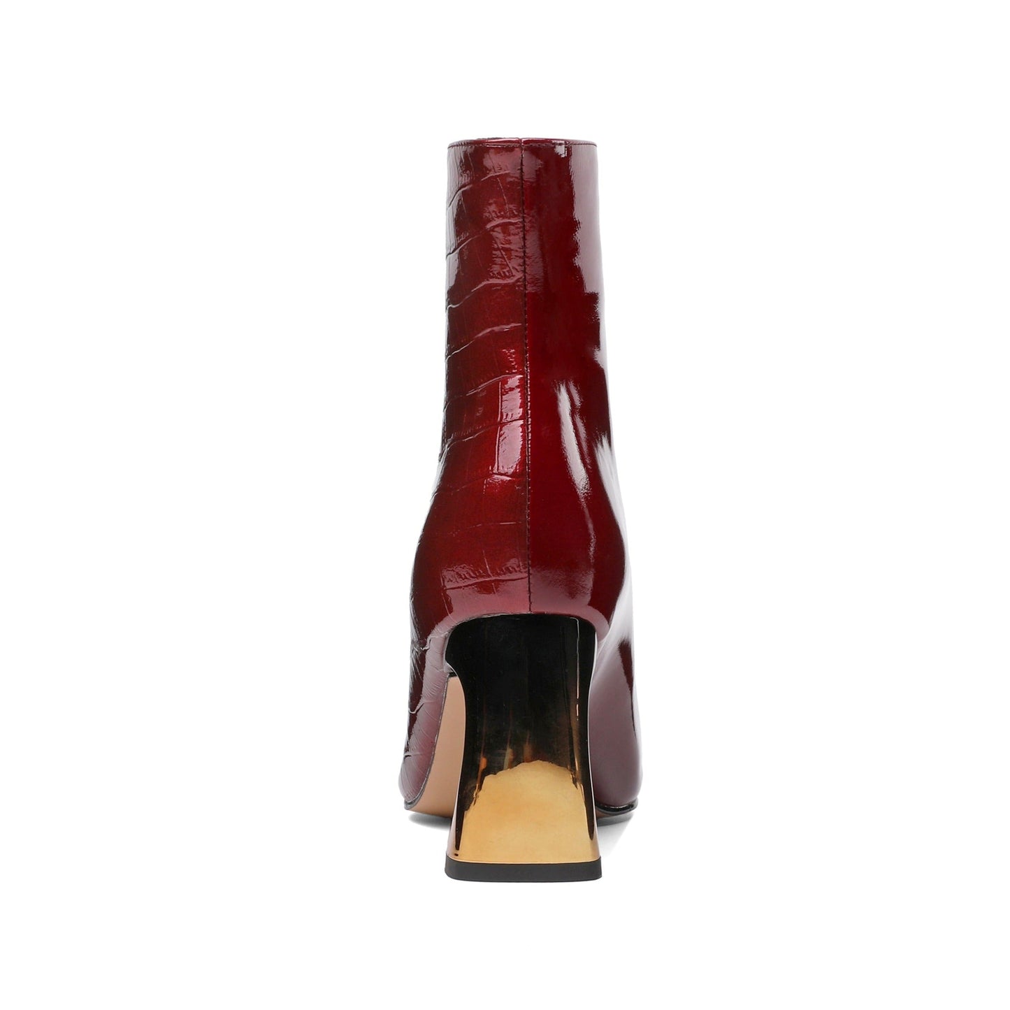 Nine Seven Women's Genuine Leather Pointed Toe Handmade Front Zip Strange Mid Heel Stylish Bootie