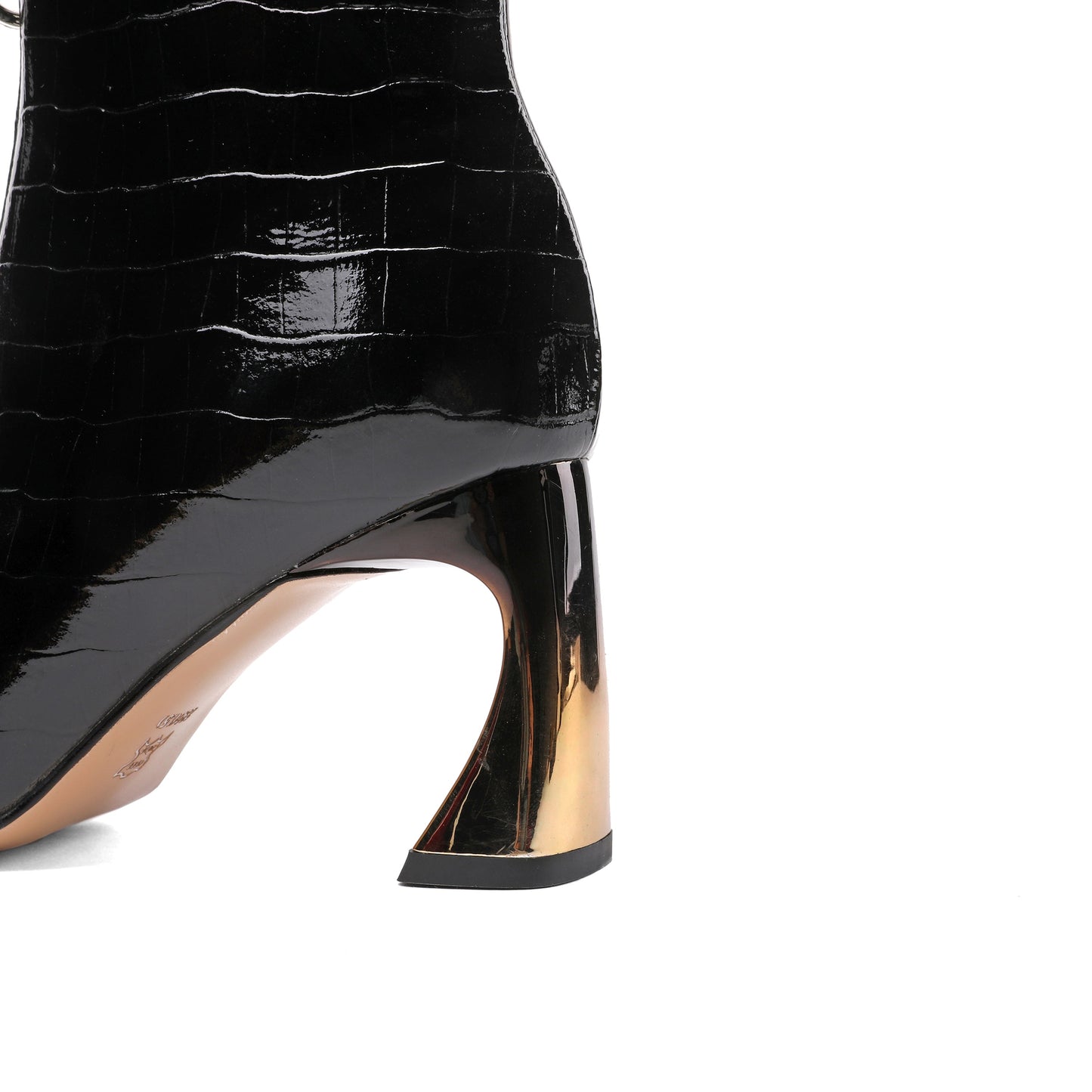 Nine Seven Women's Genuine Leather Pointed Toe Handmade Front Zip Strange Mid Heel Stylish Bootie