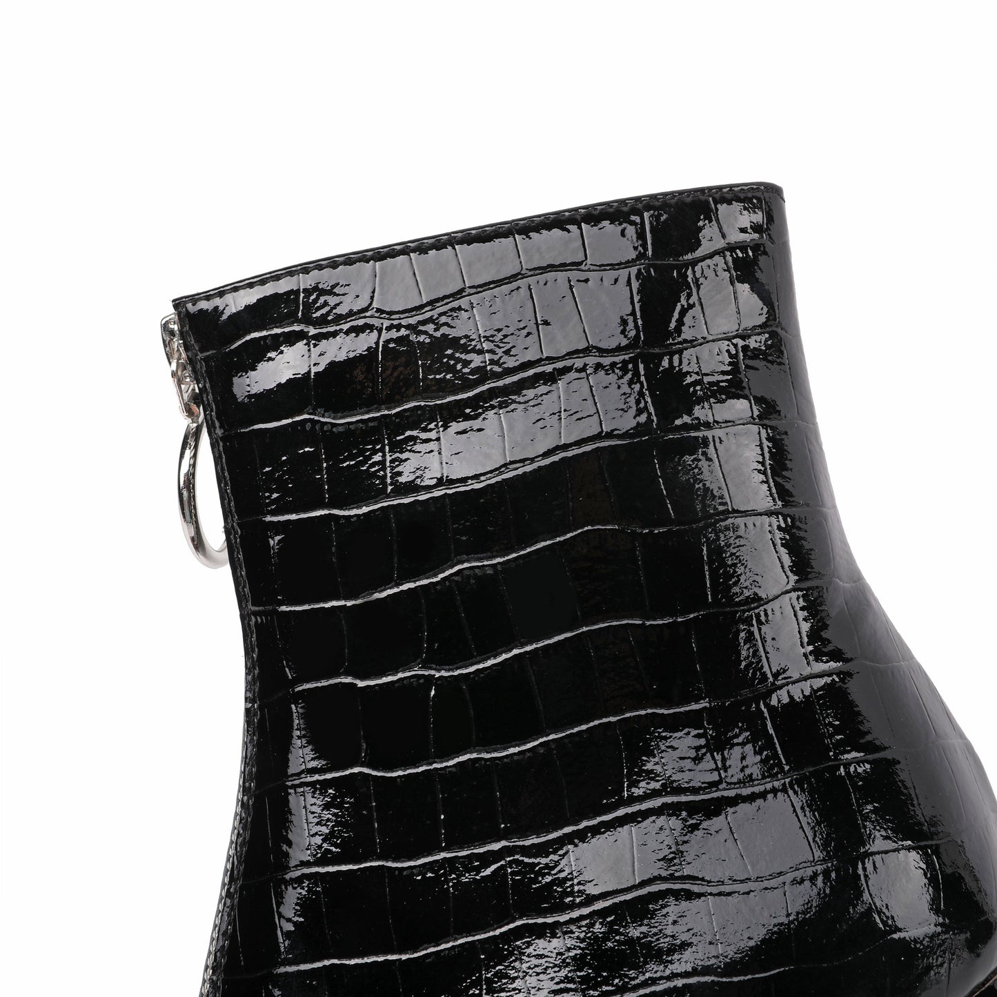 Nine Seven Women's Genuine Leather Pointed Toe Handmade Front Zip Strange Mid Heel Stylish Bootie