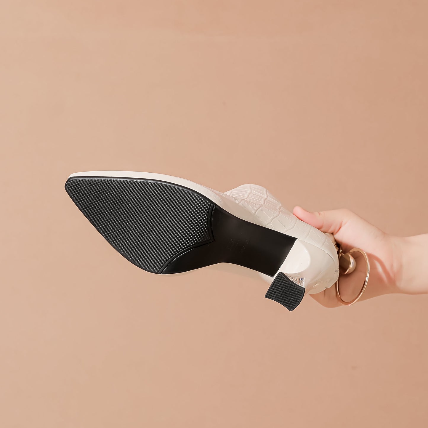 Nine Seven Women's Genuine Leather Pointed Toe Handmade Back Zipper with Ring High Heels Chic Ankle Boots