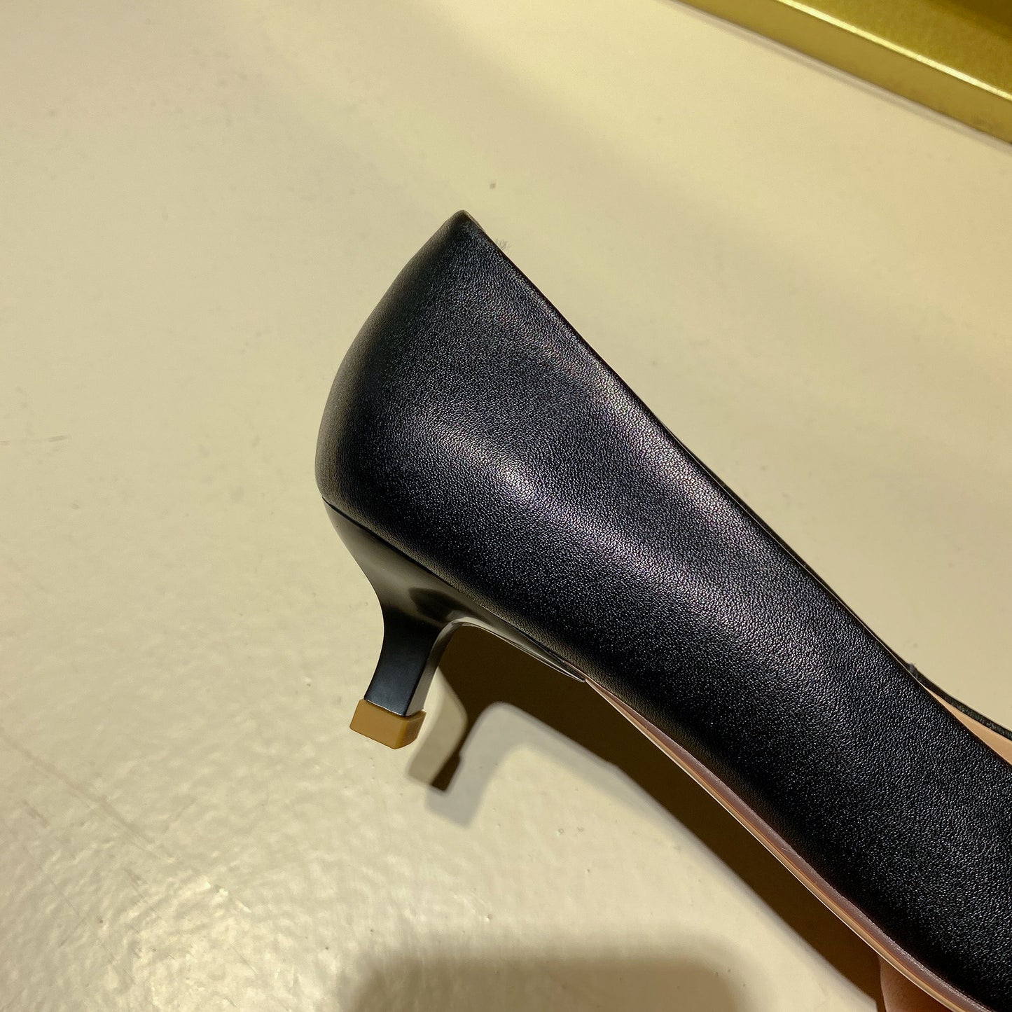 Nine Seven Genuine Leather Handmade Women's Pearl Bowknot Kitten Heel Weeding Pumps Shoes