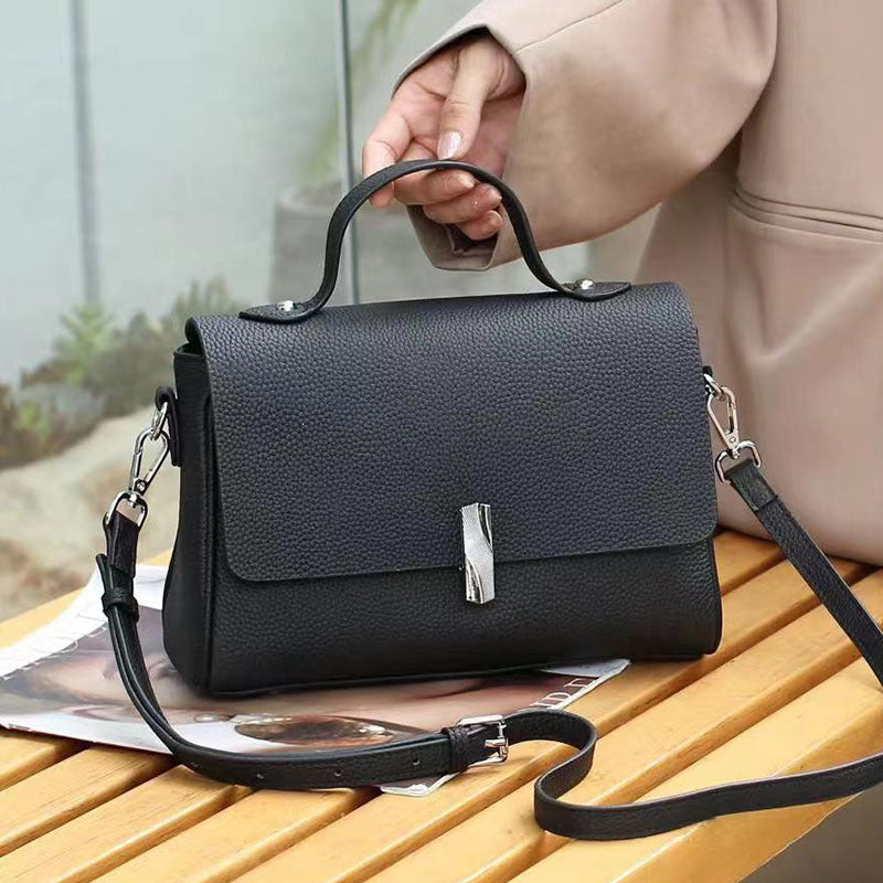 Nine Seven Women's Handmade Genuine Leather Tote Handbag Crossbody Bag with Zip