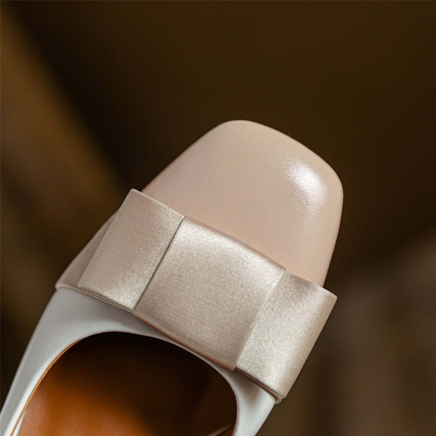 Nine Seven Genuine Leather Women's Handmade Square Toe Block Heel Assorted Color Loafer Pumps Shoes with Bowknot