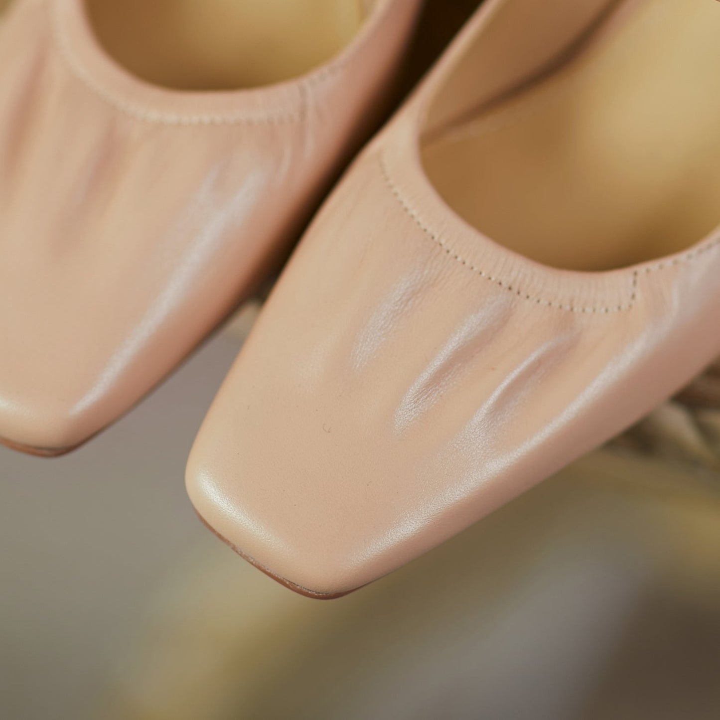 Nine Seven Women's Handmade Genuine Leather Square Toe Mid Block Heel Buckle Closure Creases Mary Jane Pumps