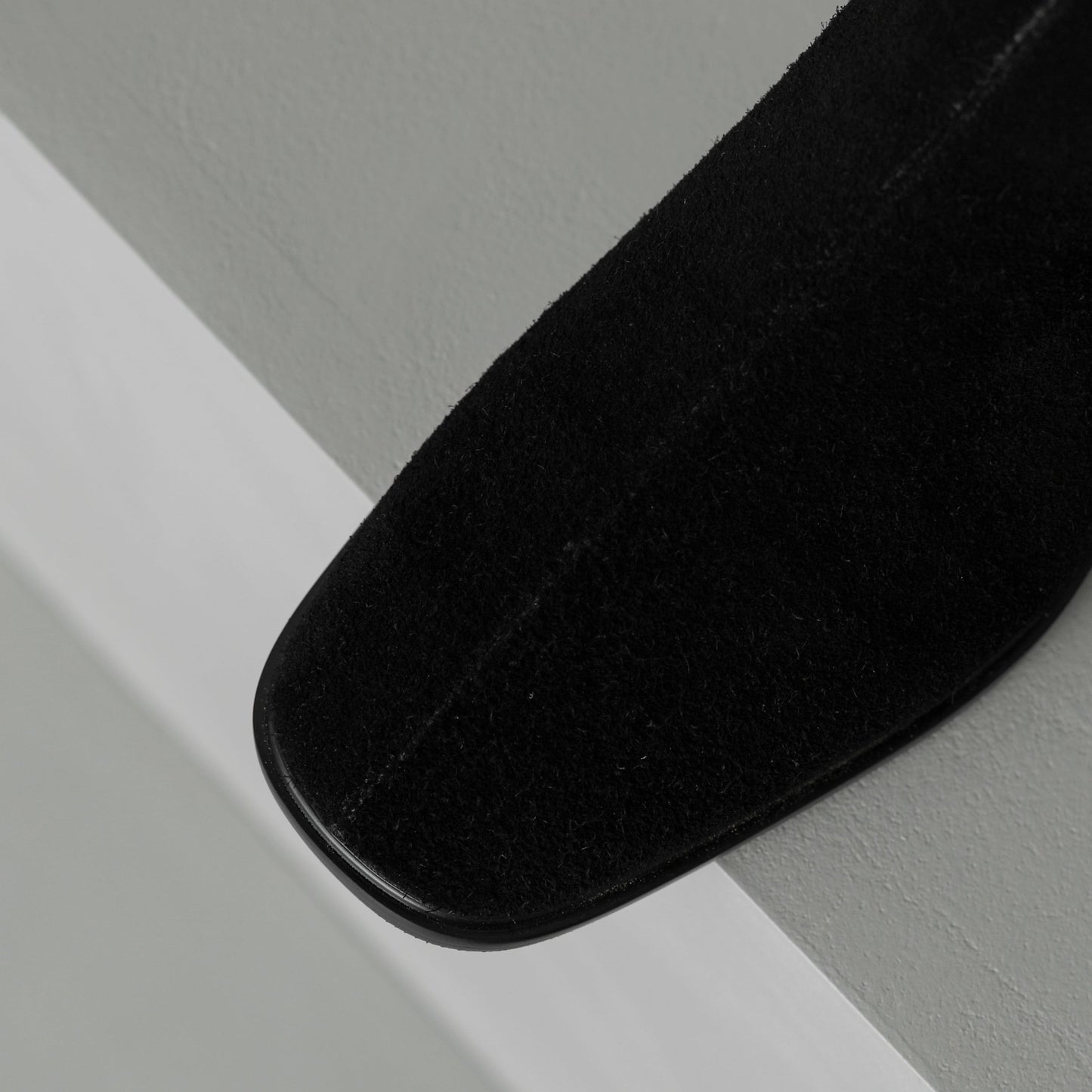 Nine Seven Women's Square Toe Suede Leather Handmade Buckle Side Zip Up Ankle Boots with Chunky Heels