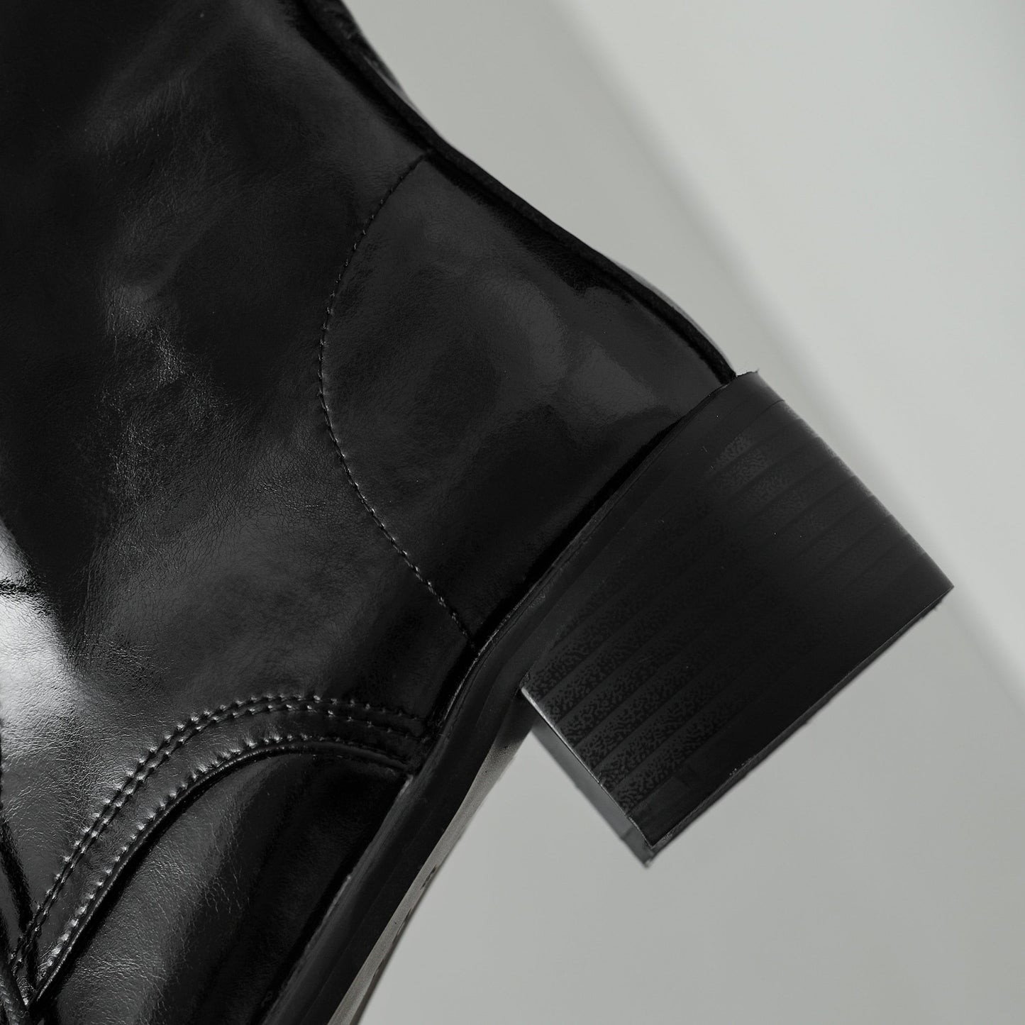 Nine Seven Women's Genuine Leather Square Toe Handmade Lace Up with Zipper Low Chunky Heels Cool Ankle Boots