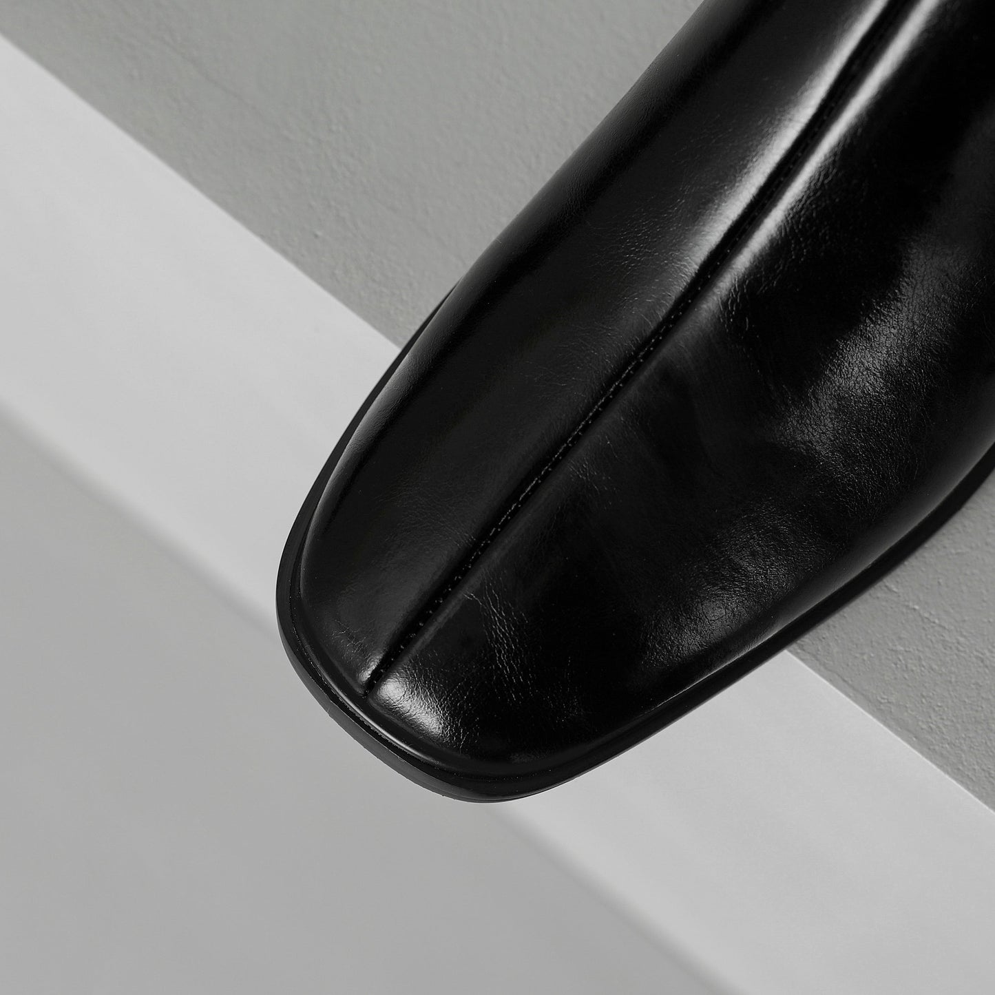 Nine Seven Women's Square Toe Genuine Leather Handmade Chunky Heels Slip On Trendy Ankle Boots