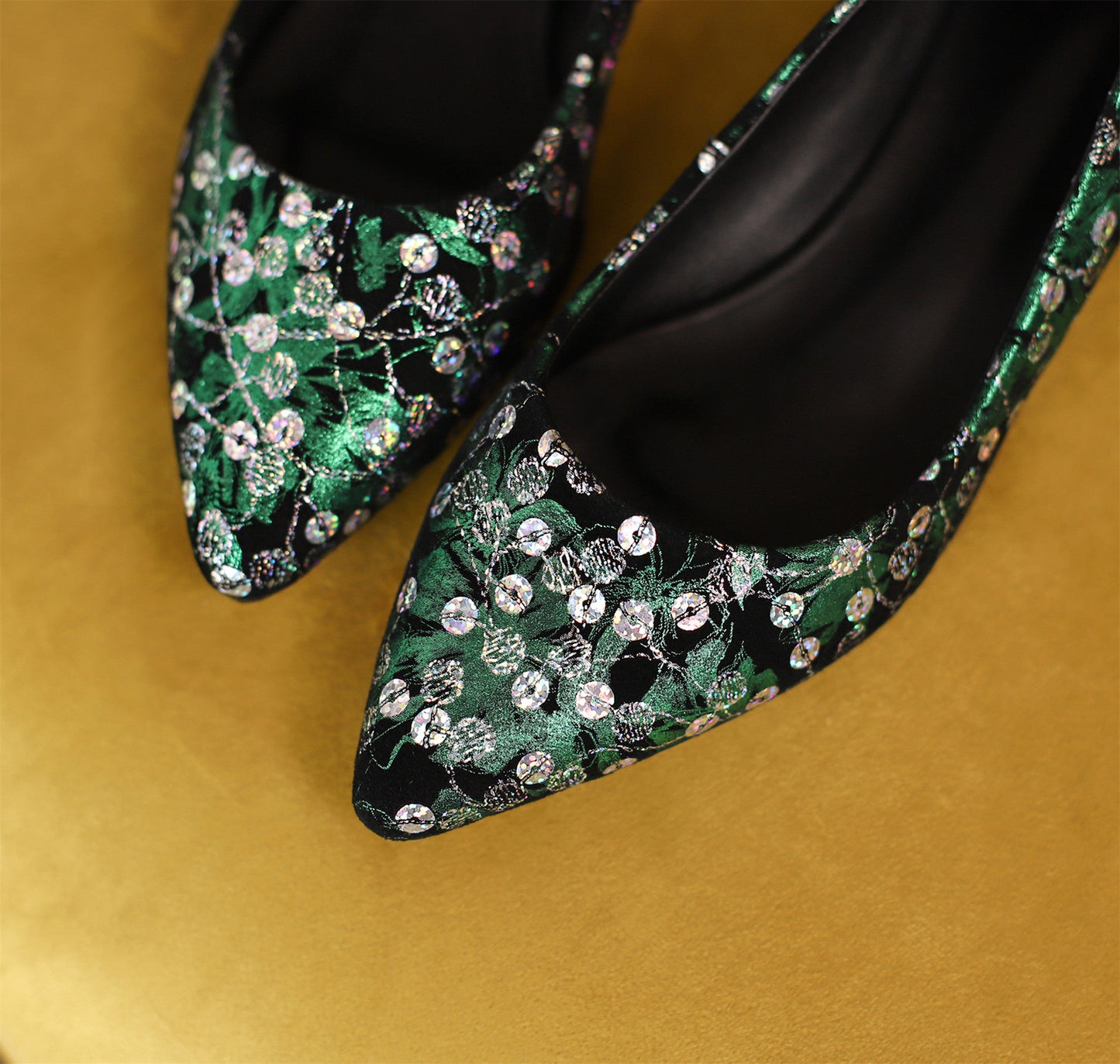 Nine Seven Women's Pointed Toe Genuine Leather Handmade Low Heel Slip On Unique Pump Shoes