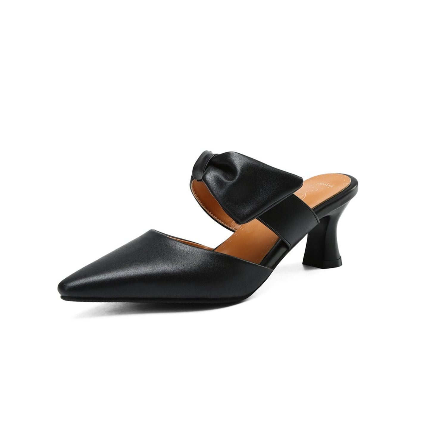 Nine Seven Women's Handmade Bowknot Slip On Pointed Toe Mid Heel Weeding Sandal Shoes