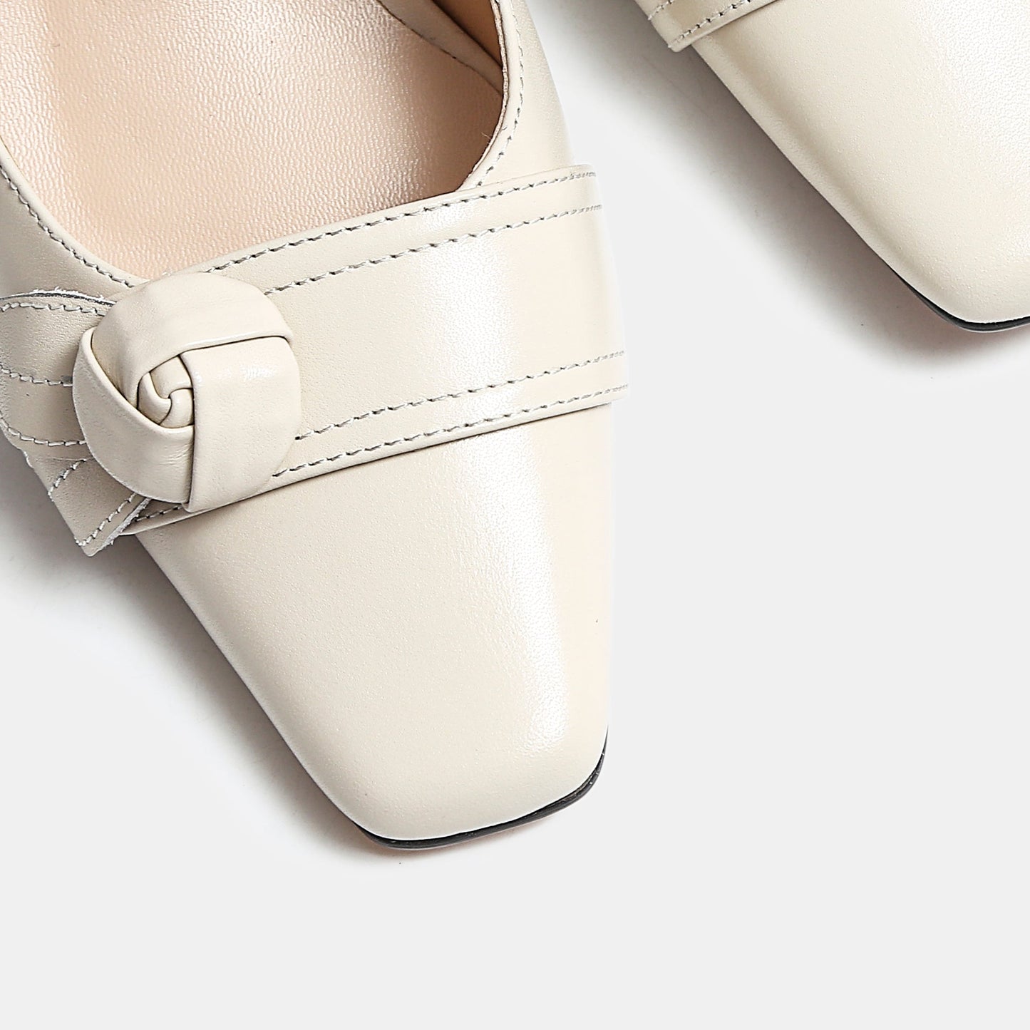 Nine Seven Women's Handmade Genuine Leather Square Toe Mid Chunky Heel Slip On Elegant Pump Shoes with Floral Pattern