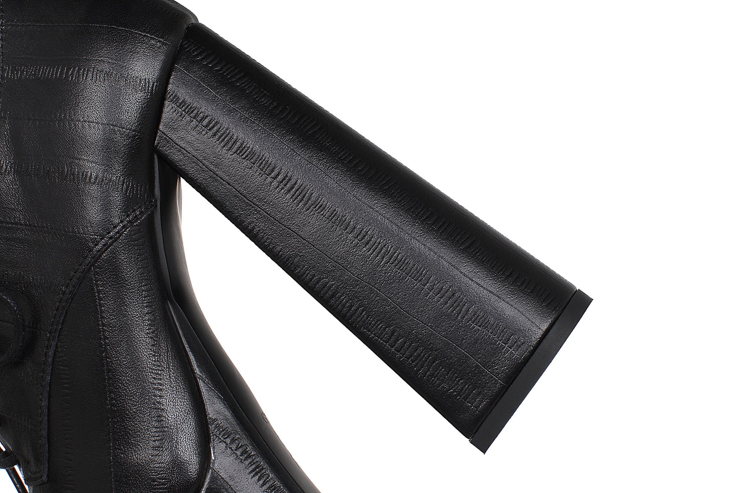 Nine Seven Women's Leather Handmade Pointed Toe Supper High Chunky Heel Lace Up Pump Shoes