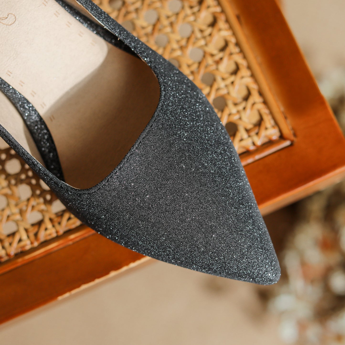 Nine Seven Women's Handmade Pointed Toe Glitter Stileto Heel Party Wedding Loafer Pumps Shoes