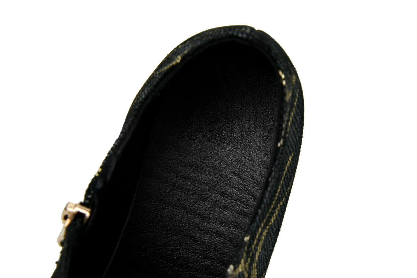 Nine Seven Women's Genuine Leather Pointed Toe Handmade Zipper Low Chunky Heels Cute Pumps Shoes