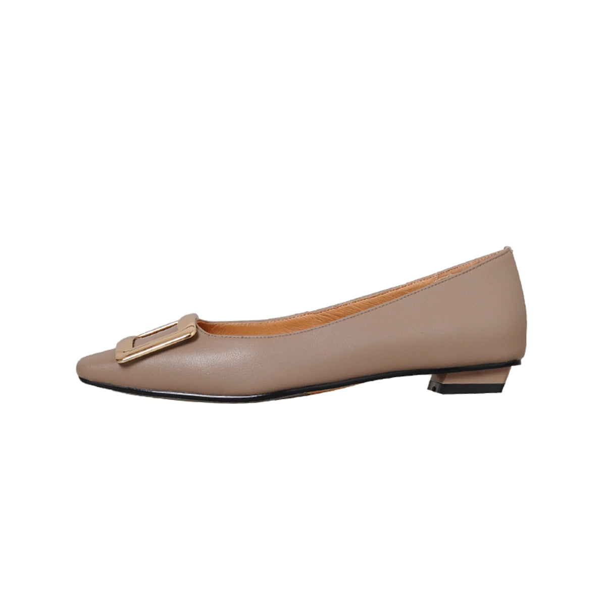 Nine Seven Women's Square Toe Patent Leather Handmade Buckle Comfort Slip On Flat