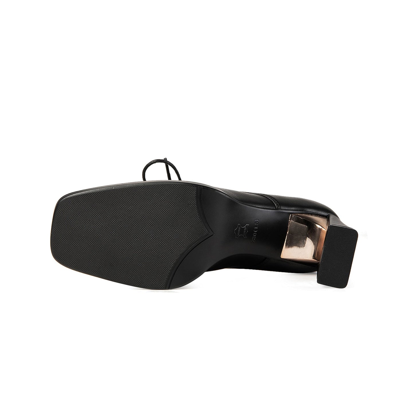 Nine Seven Genuine Leather Women's Handmade Classic Square Toe Chunky Heel Lace Up Oxford Pump Shoes