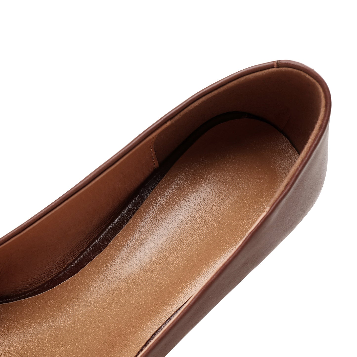 Nine Seven Women's Genuine Leather Pointed Toe Handmade Mid Chunky Heels Slip On Retro Pumps Shoes