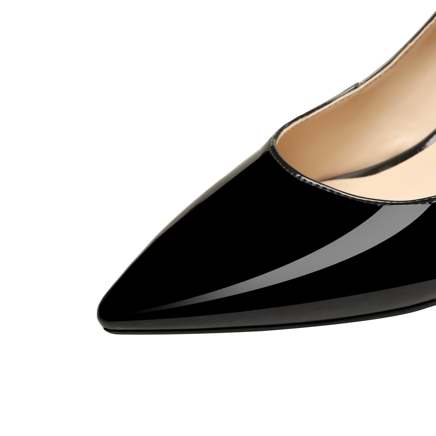 Nine Seven Women's Handmade Glossy Patent Leather Pointed Toe Mid Stiletto Heel Slip On Glitter Pumps with Bowtie