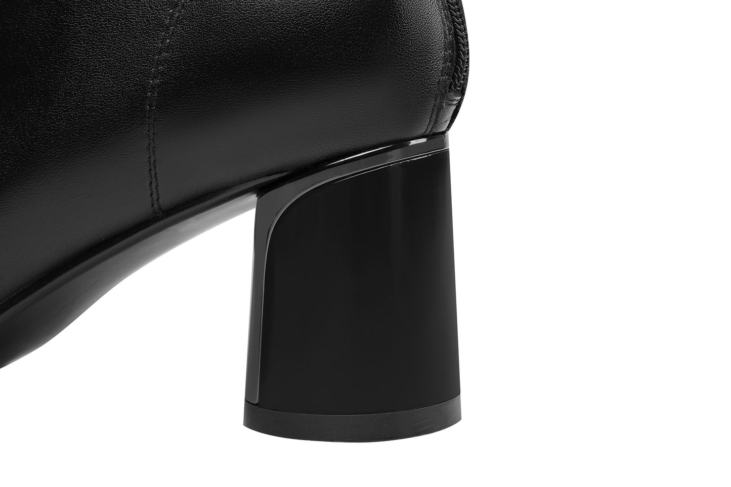 Nine Seven Women's Round Toe Genuine Leather Handmade Cone Heels Back Zip Up Classic Ankle Boots