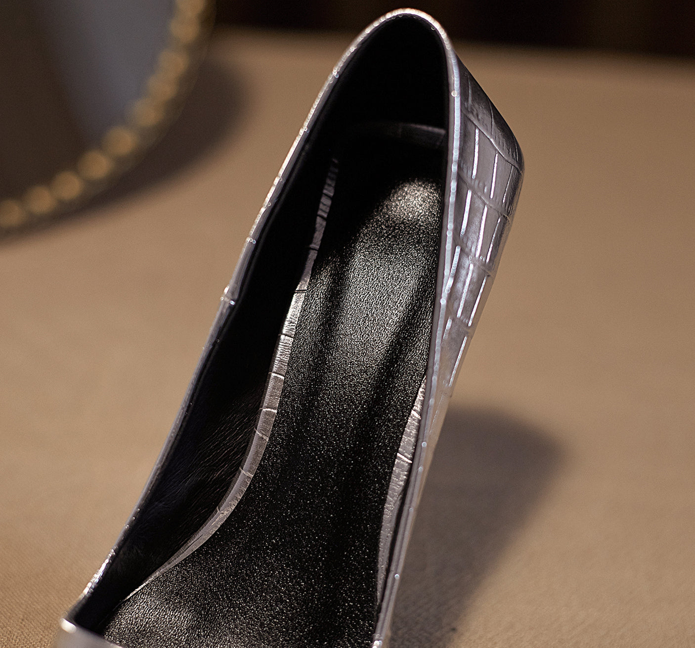 Nine Seven Women's Genuine Leather Handmade Pointed Toe Mid Stiletto Heel Slip On Loafer Pumps