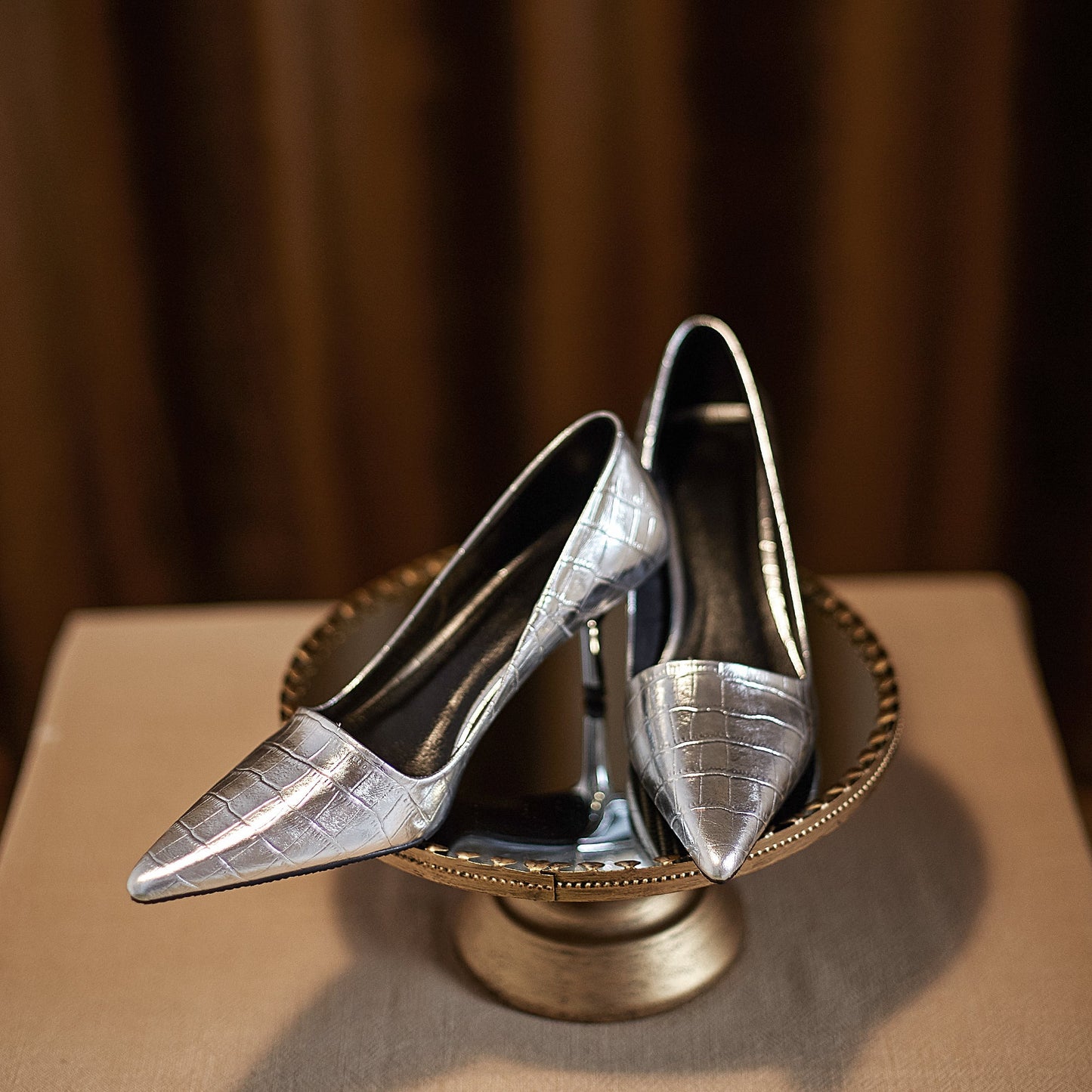 Nine Seven Women's Genuine Leather Handmade Pointed Toe Mid Stiletto Heel Slip On Loafer Pumps