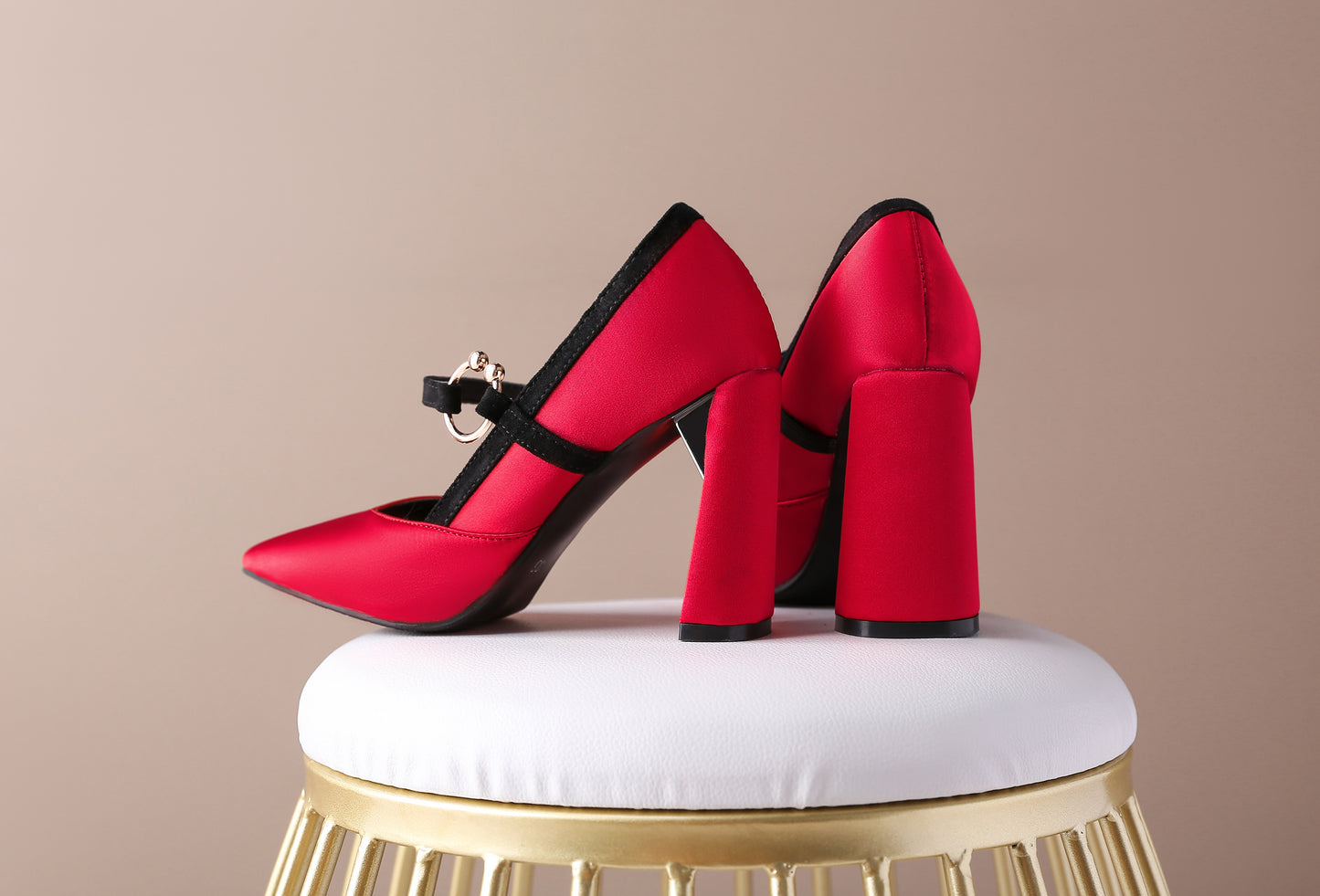 Nine Seven Women's Handmade Pointed Toe Unique Band High Heel Mary Jane Pumps Shoes