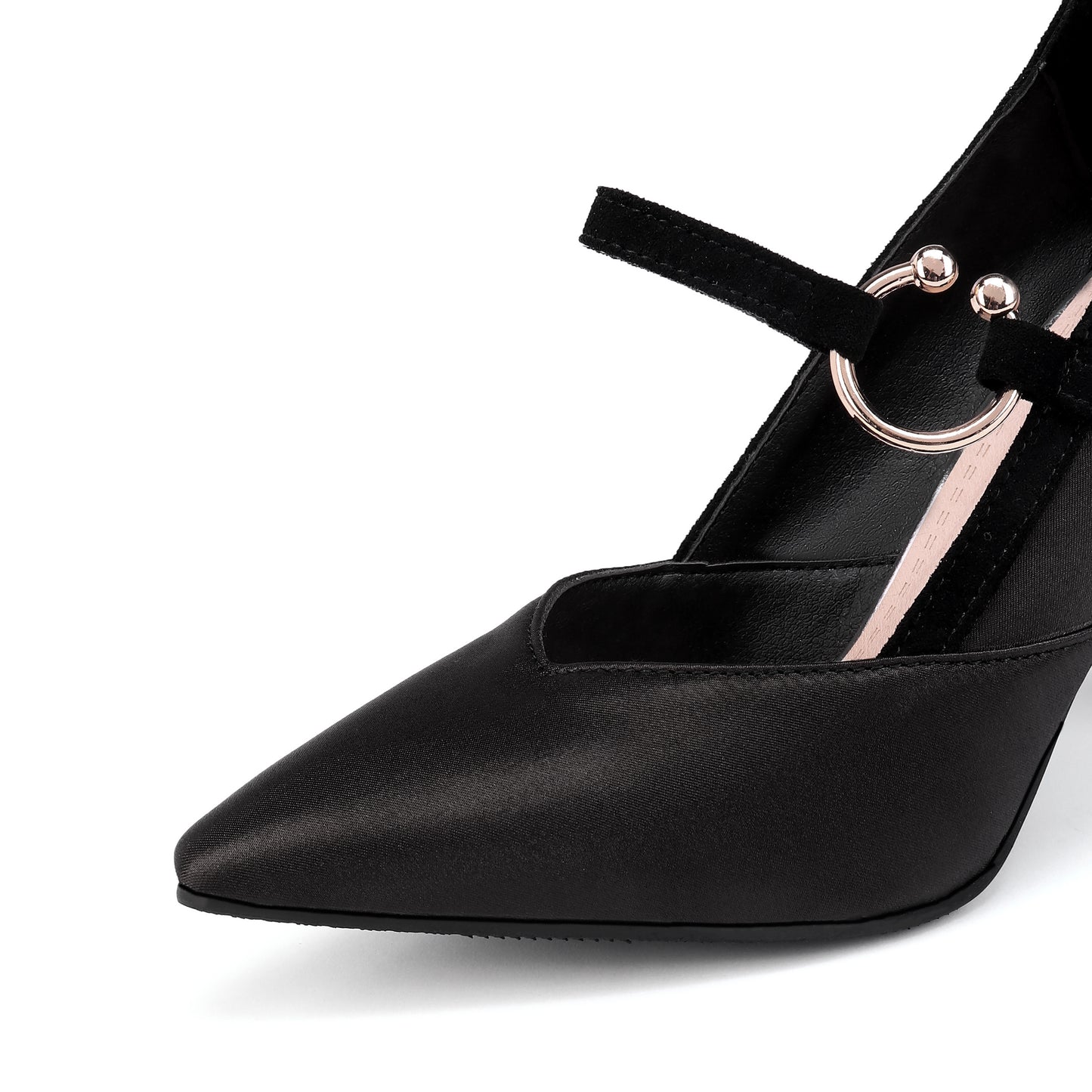 Nine Seven Women's Handmade Pointed Toe Unique Band High Heel Mary Jane Pumps Shoes