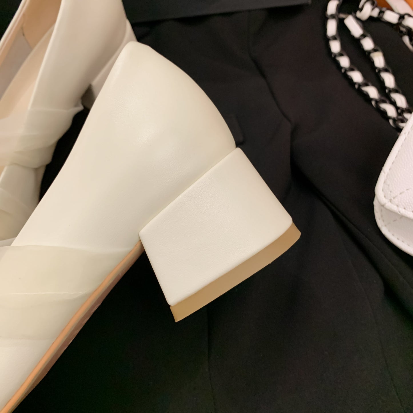 Nine Seven Genuine Leather Women's Handmade Chunky Heel Round Toe Pumps Shoes