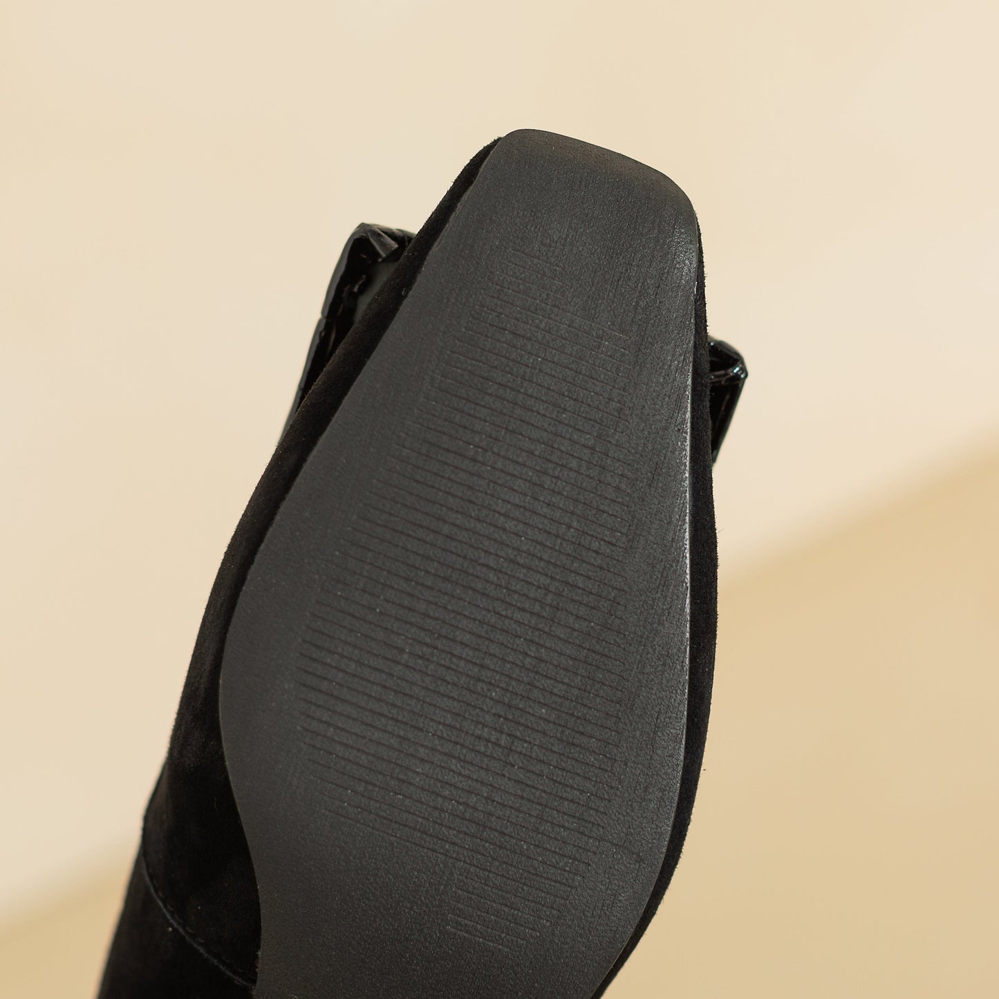 Nine Seven Women's Square Toe Suede Leather Handmade Buckle Low Chunky Heels Chic Pumps Shoes