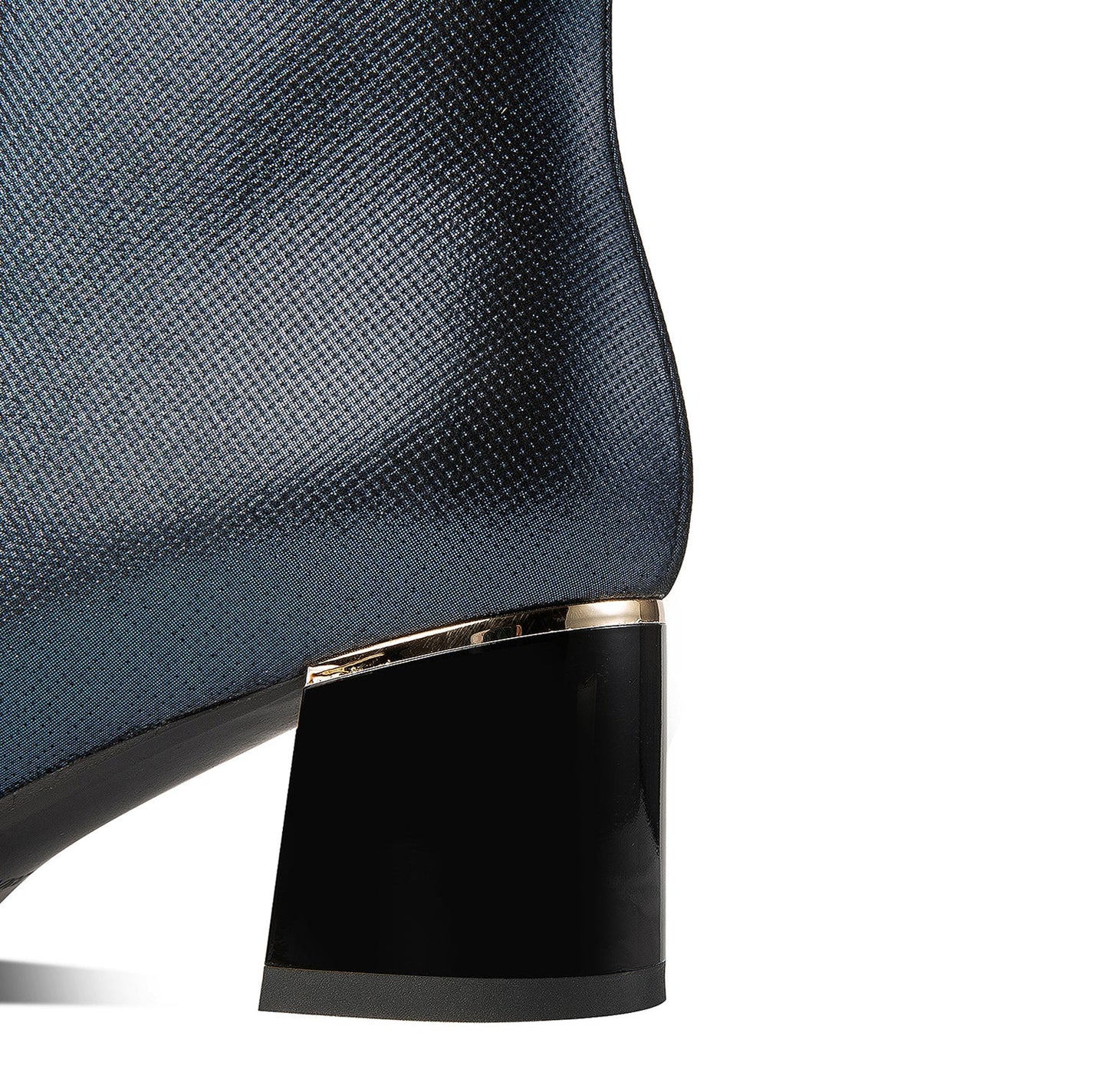 Nine Seven Women's Handmade Patent Genuine Leather Mid Heel Side Zip Up Cap-Toe Ankle Boots with Front Band Design