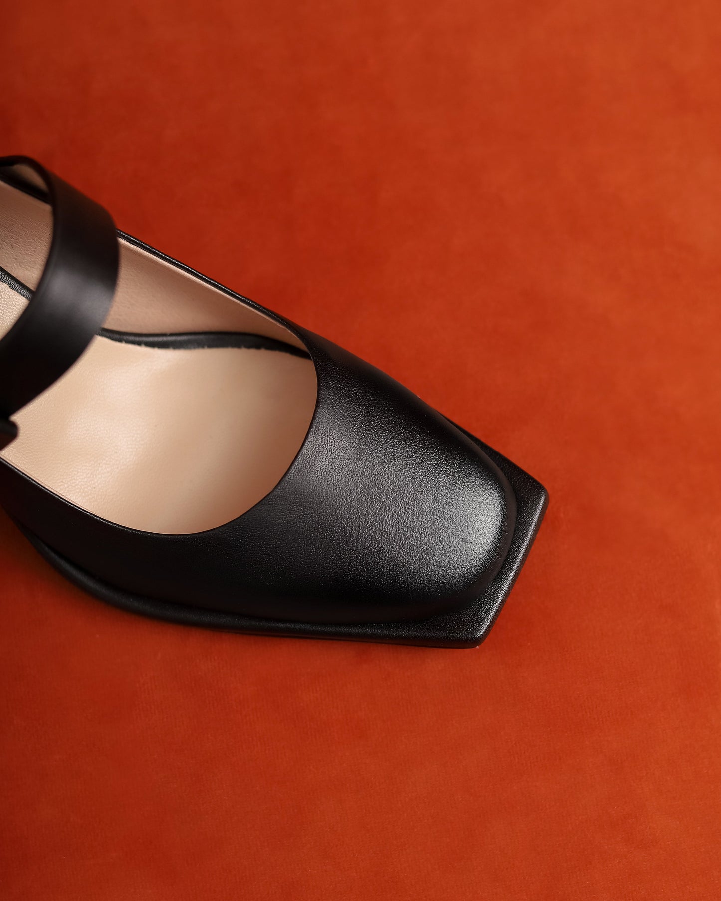 Nine Seven Women's Square Toe Genuine Leather Handmade Buckle High Chunky Heels Trendy Pumps Shoes